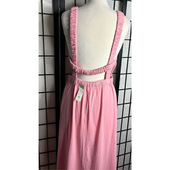 Francesca Mi Ami Backless Pink Open Back Blouson Summer Resort Bohemian Dress - Picture 5 of 9